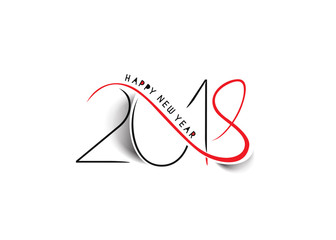 Happy new year 2018 Text Design.
