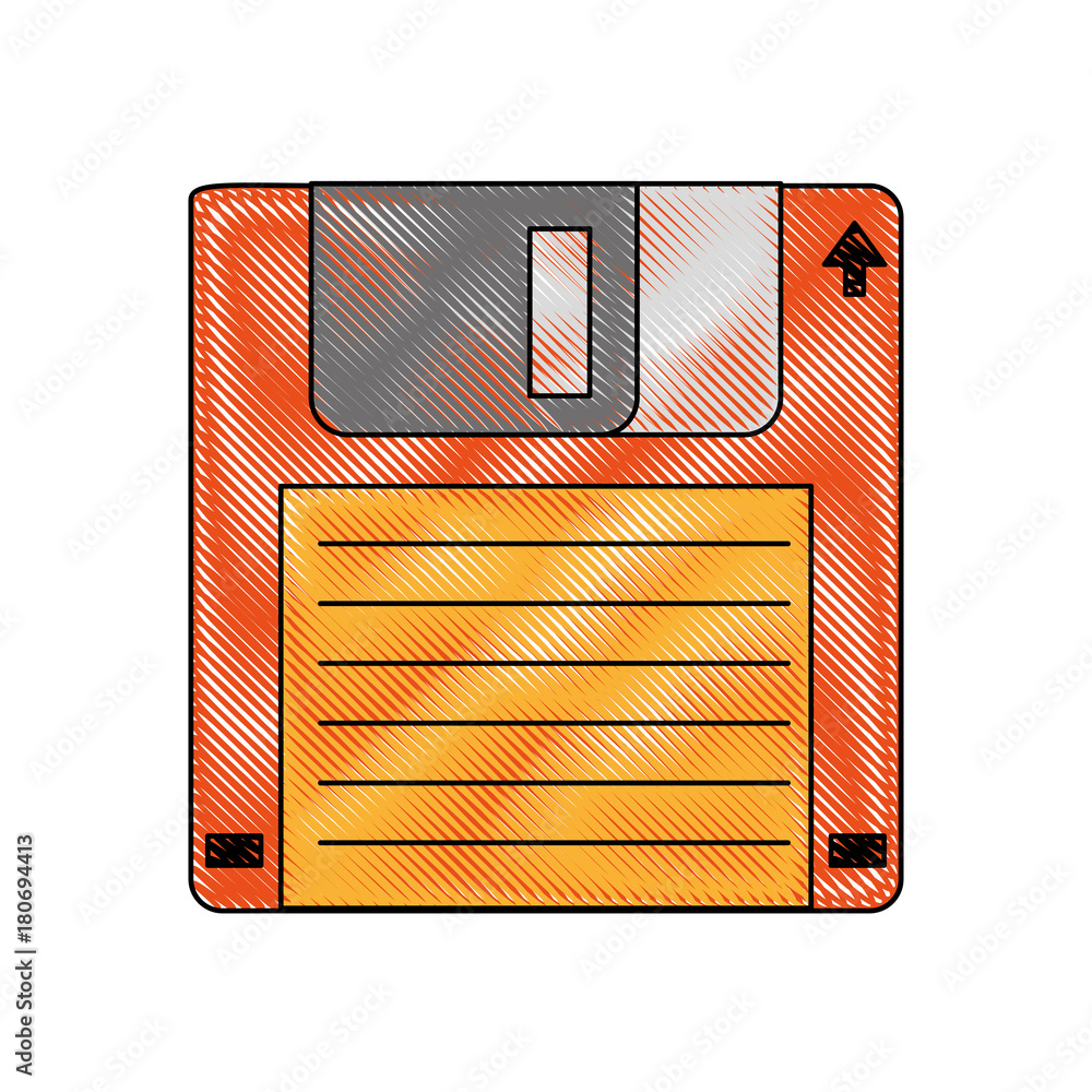 Poster old diskette database storage icon vector illustration graphic design