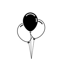 three balloons inflatable party decoration vector illustration