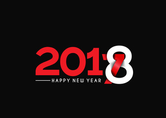 Happy new year 2017 and 2018 Text Design