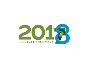Happy new year 2017 and 2018 Text Design