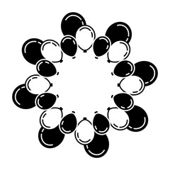 lovely balloons circle trendy ideal for celebration festive vector illustration