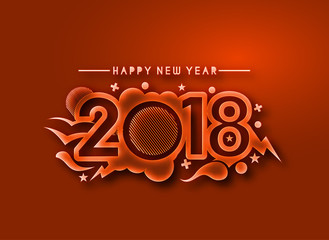 Happy new year 2018 Text Design.