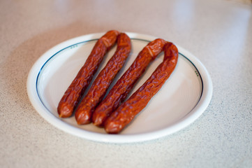 sausages on plate