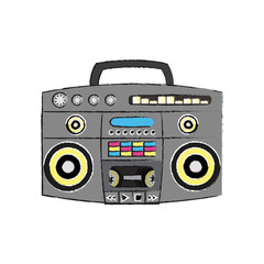 90s radio stereo icon vector illustration graphic design