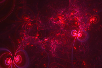 Abstract red spirals background