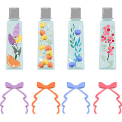 ハーバリウムのイラストセット（角型瓶）