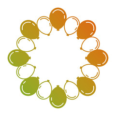 lovely balloons circle trendy ideal for celebration festive vector illustration