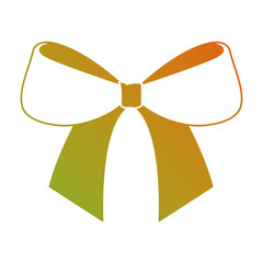 cute bow ribbon tied decoration ornament vector illustration
