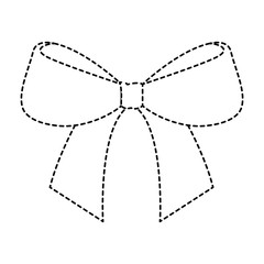 cute bow ribbon tied decoration ornament vector illustration
