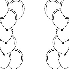 festive border balloons for decoration party card vector illustration