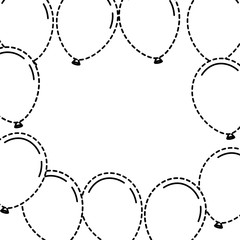 balloons frame decoration ready for posters and cards vector illustration