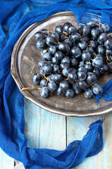 Ripe grape  on wooden  table