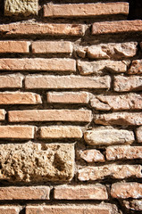 Old brick wall in Rome Italy with copy space