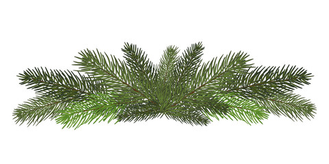 Garland of branches of a Christmas tree . Isolated. nature decoration.