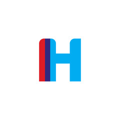 Fototapeta premium Initial letter IH, overlapping transparent uppercase logo, modern red blue color