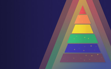 Symbolic Christmas tree in the colors of the LGBT flag