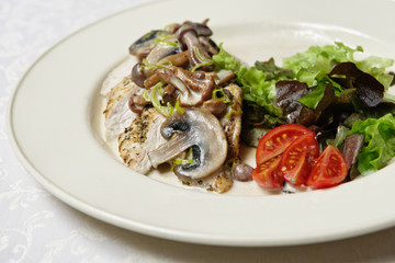Fried chicken with mushroom