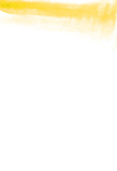 Card with yellow watercolor painting for design. Abstract backdrop. Save the Date, postcard, banner, logo, wedding invitation. Isolated on white background. Vector illustration.