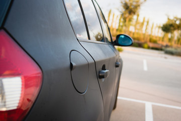 Side view of black modern car