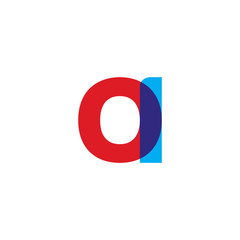 Initial letter OI, overlapping transparent uppercase logo, modern red blue color