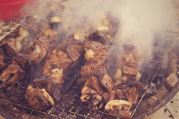 barbecue meat eid adha celebration muslim