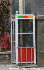 old telephone booth in the city. Phone box  have been demolished