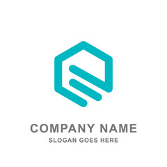 Simple Modern Geometric Hexagon Architecture Building Logo Vector Icon