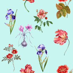 Flowers background. Seamless pattern. 