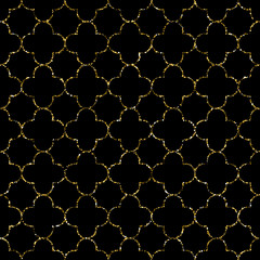 Golden glitter sequins seamless pattern.