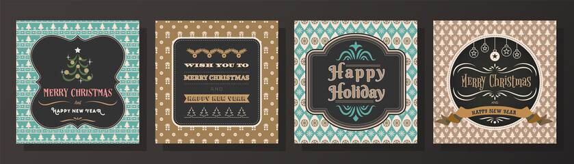 Merry Christmas and Happy new year greeting card.