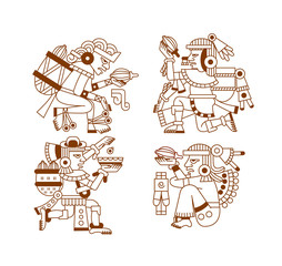 Aztec cacao pattern for chocolate package design.  Vector illustration.