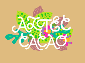 Aztec cacao pattern for chocolate package design. Vector illustration.