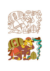 Aztec cacao pattern for chocolate package design. Vector illustration.