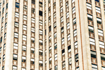 View of sunlight between skyscrapers