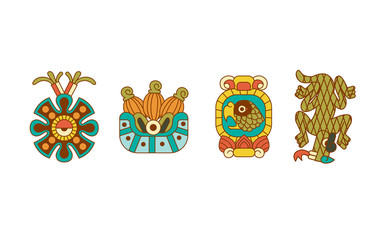 Aztec cacao pattern for chocolate package design. Vector illustration.