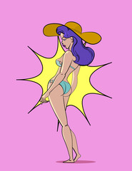 Girl in the style of comic books. Vector illustration.