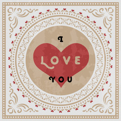 Valentine's day vector greeting card.