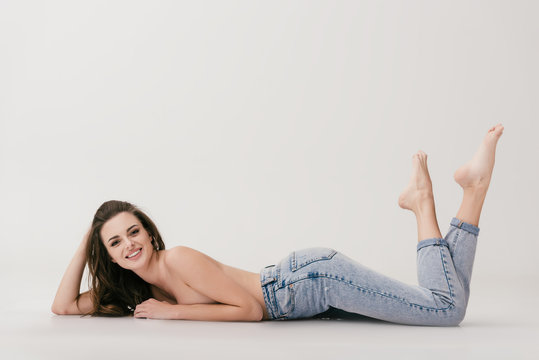 Topless Girl In Jeans