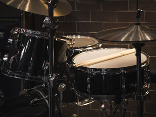 Drum set Music instrument on stage