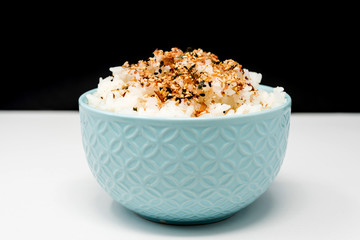 white rice with sesame isolated on background