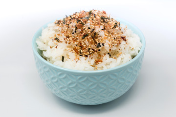 white rice with sesame isolated on background