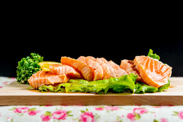 Japanese food fresh raw fish mixed sashimi