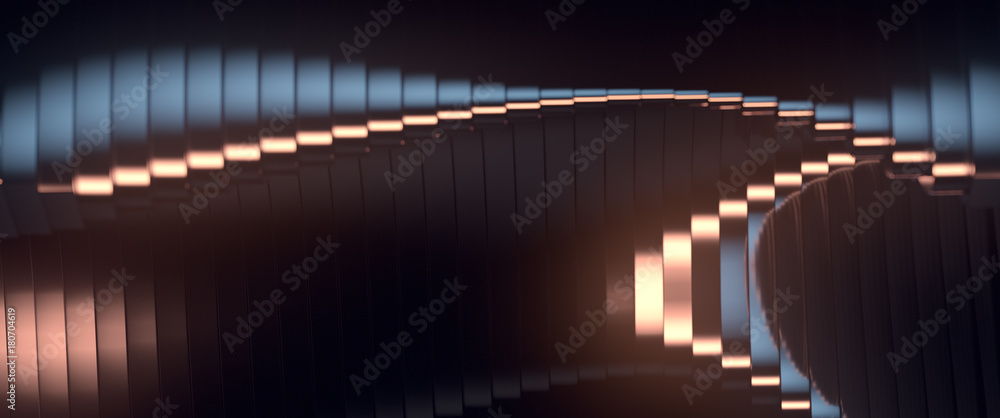 Poster Wave band abstract background surface 3d rendering