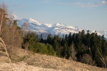 The mountain range of the Big Thach natural park. Adygea