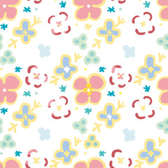 シームレス　パターン　花柄　北欧風