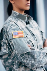 soldier in military uniform with usa emblem