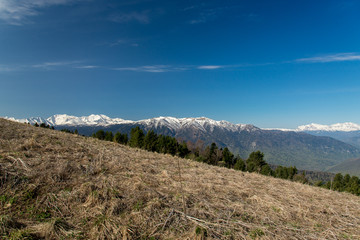 Fototapeta premium The mountain range of the Big Thach natural park. Adygea