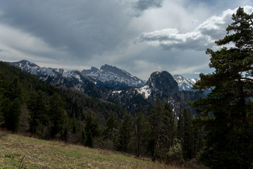 The mountain range of the Big Thach natural park. Adygea