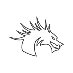 Dragon mascot, Black Silhouette Of Dragon